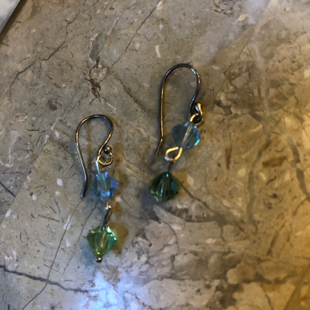 Green and Blue Bead earrings